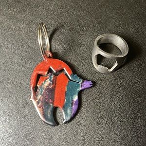 Beer Opener Ring + Keyring